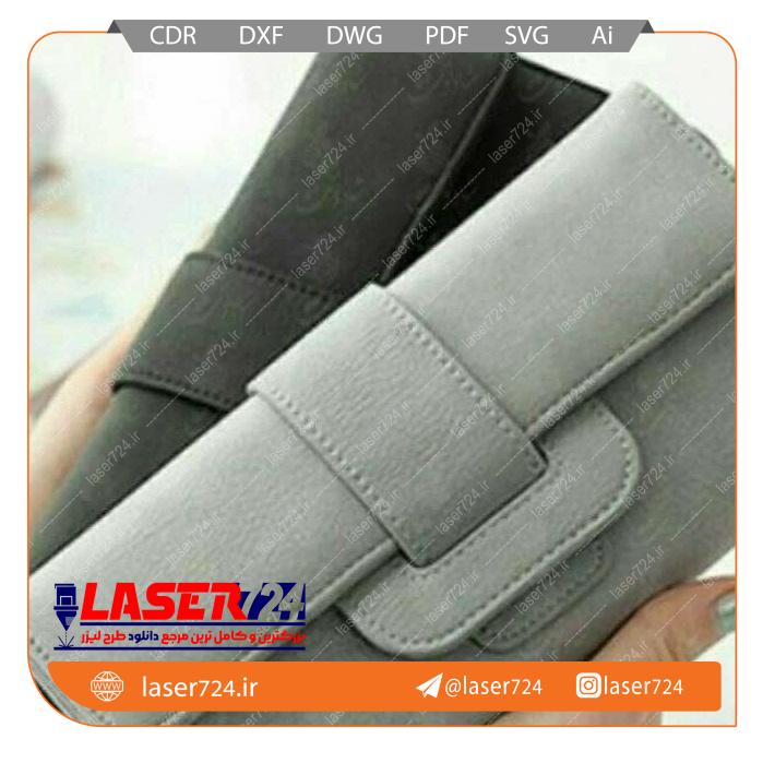 تصویر برش لیزر کیف پول زنانه چرم #1